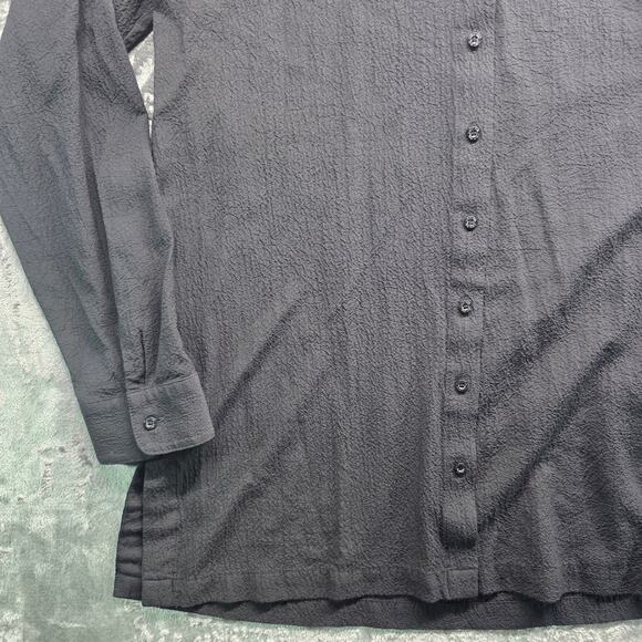 Calvin Klein women blouse black button front long sleeve top size M - Picture 4 of 12